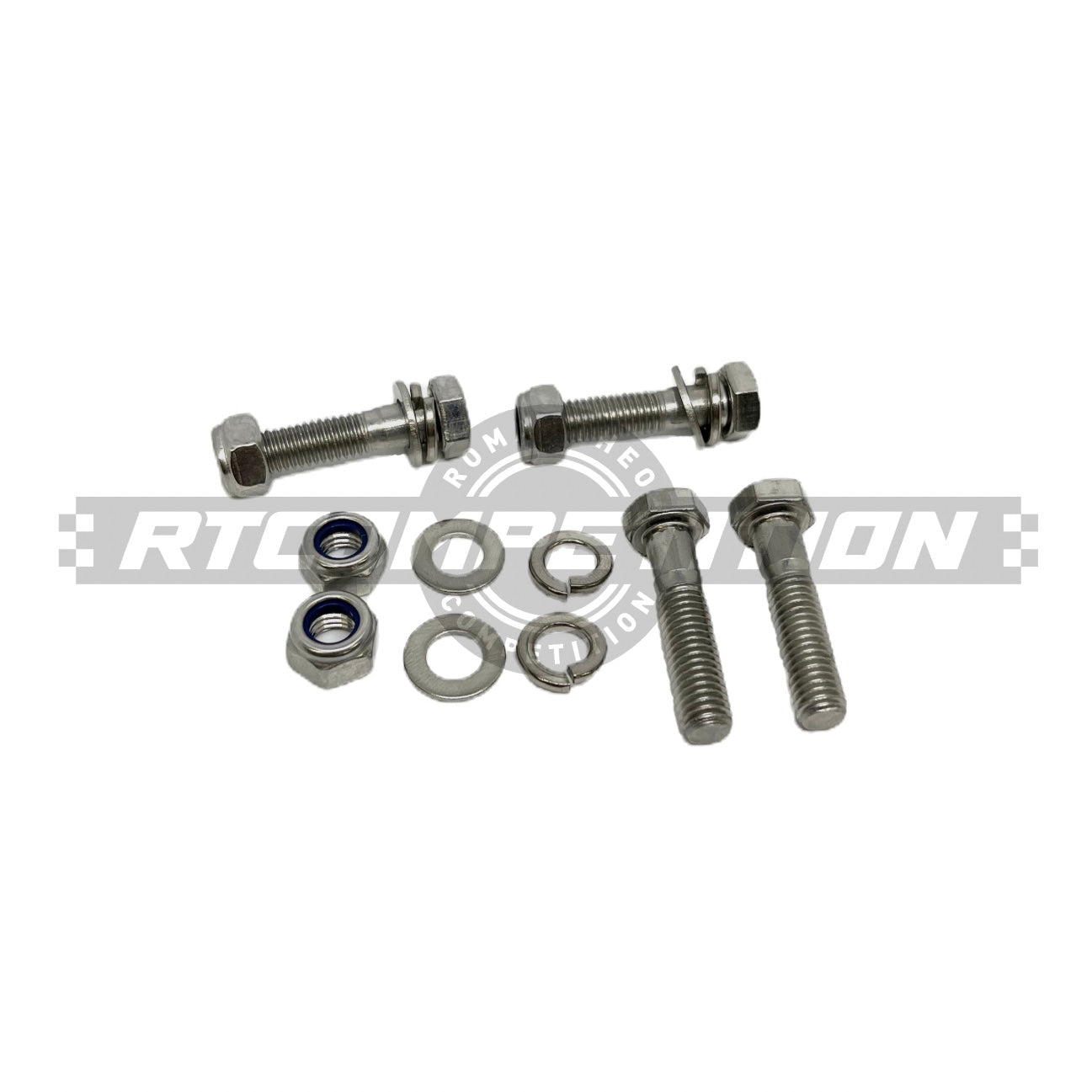Stainless steel engine support screw kit with Keepers