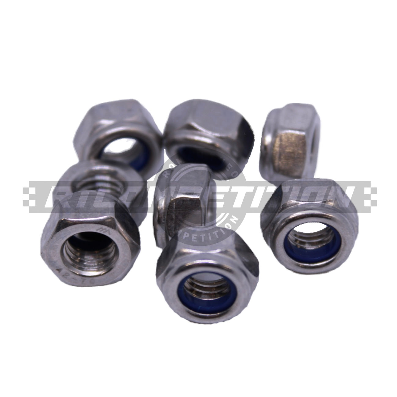 Set of stainless steel Nylstop M8 nuts