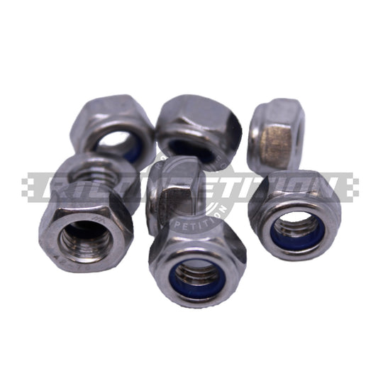 Set of stainless steel Nylstop M8 nuts